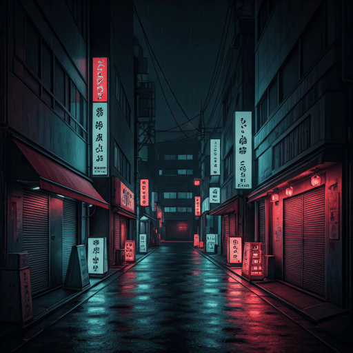 Tokyo alleyway at night